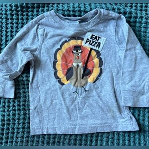 Gymboree Toddler long sleeve T Eat Pizza (turkey) thanksgiving shirt 12-18 mo
